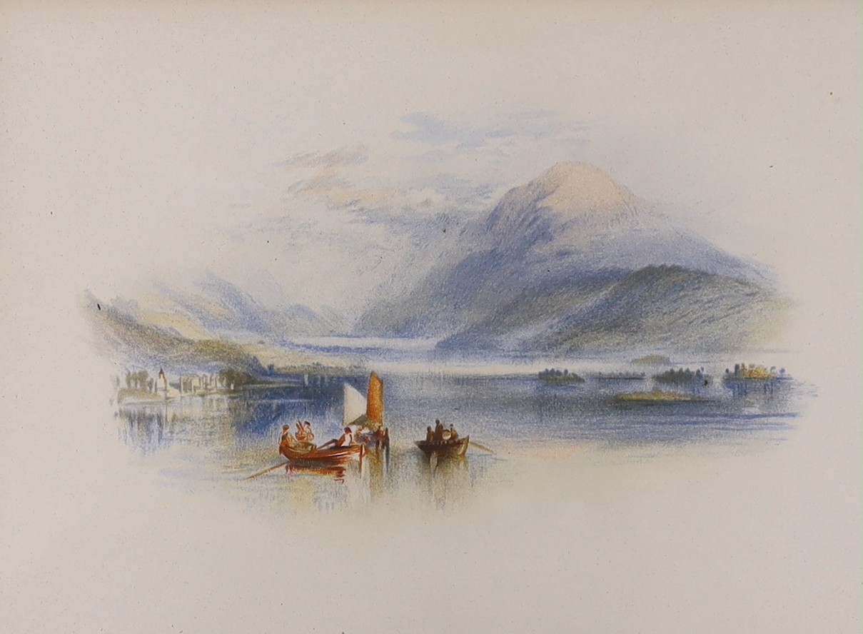 After JMW Turner, colour print, Loch scene, 14 x 19cm
